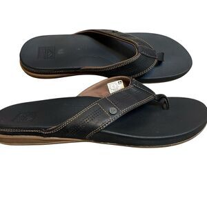 Reef Thong Sandals Men 13 EU 46 Black Cushioned Lux Slippers Flip Flop Comfort